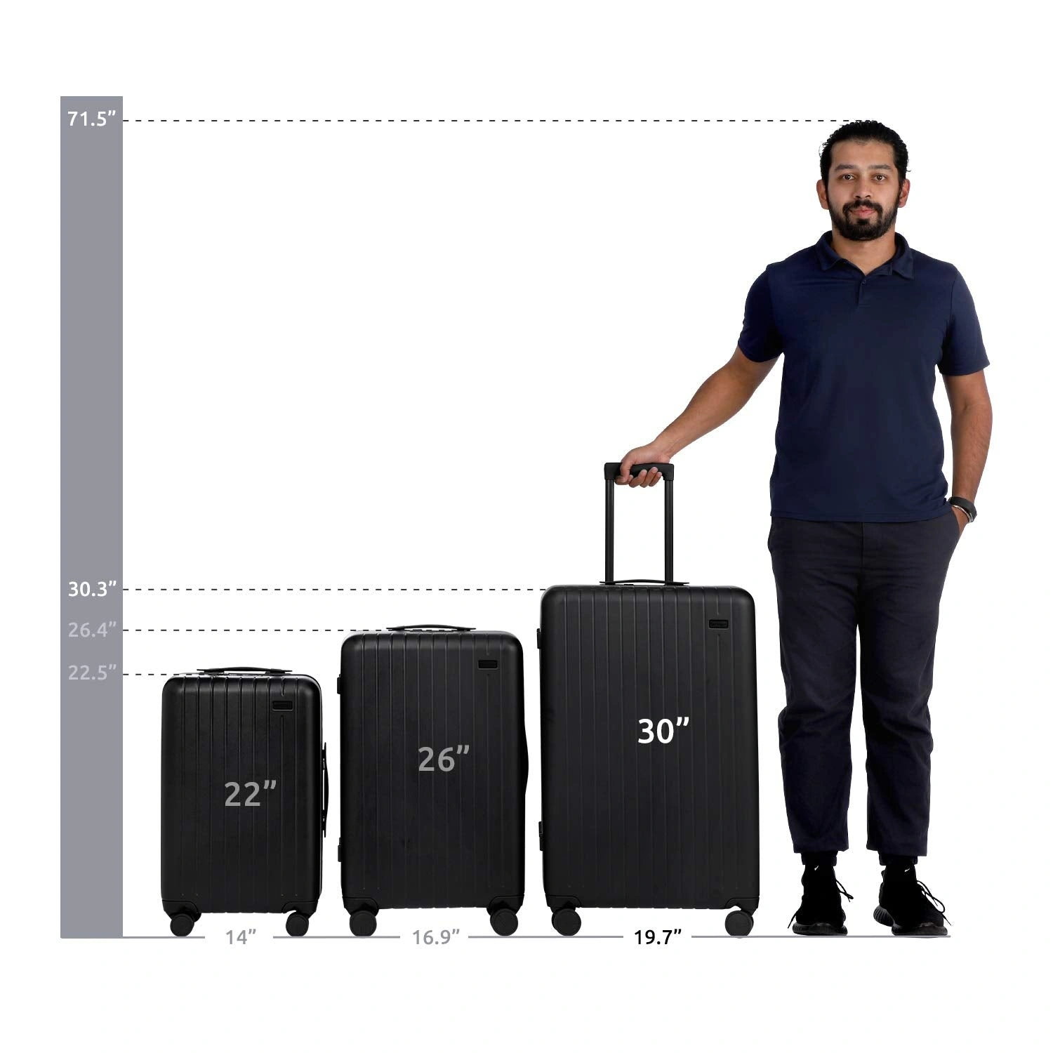 Effortless Travel 30" Spinner Suitcase Stylish Black Hard Shell