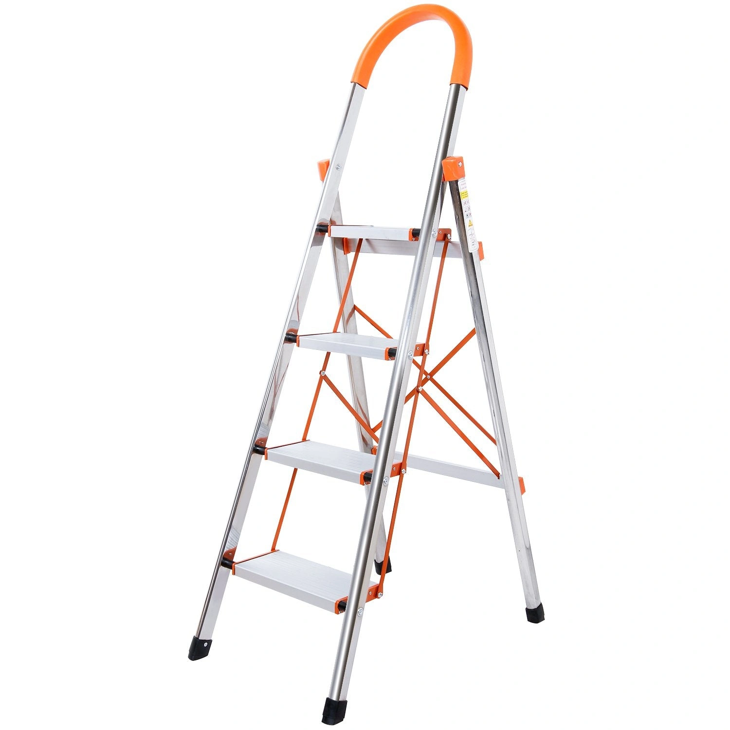Compact Folding Step Stool Ladder for Home Silver 330lbs