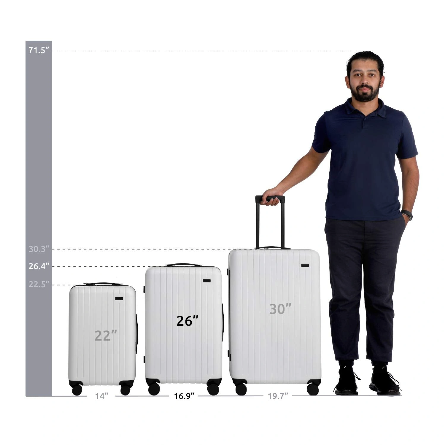 Effortless Travel: 26" Lightweight White Hardside Spinner Suitcase – Your Perfect Companion!
