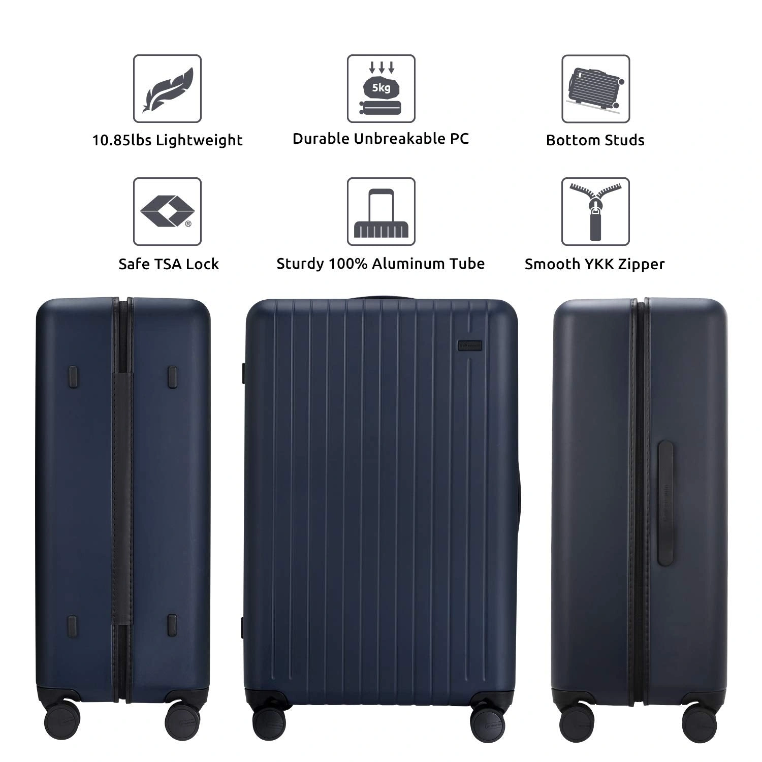 Stylish 24-26" Spinner Luggage – Vibrant Blue Travel Companion
